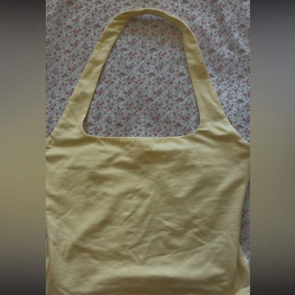 Garage Tops - garage butter yellow aesthetic halter top tank top cropped shirt summer